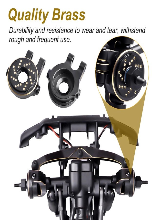 CrazyHobby قطع غيار ترقية سيارات التحكم عن بعد من CrazyHobby، قطع توجيه نحاسية شديدة التحمل لسيارات TRX4M وTRX4MT وBronco وDefender وK10 High Trail وF150 بمقياس 1/18 (أسود وذهبي) - Image 3
